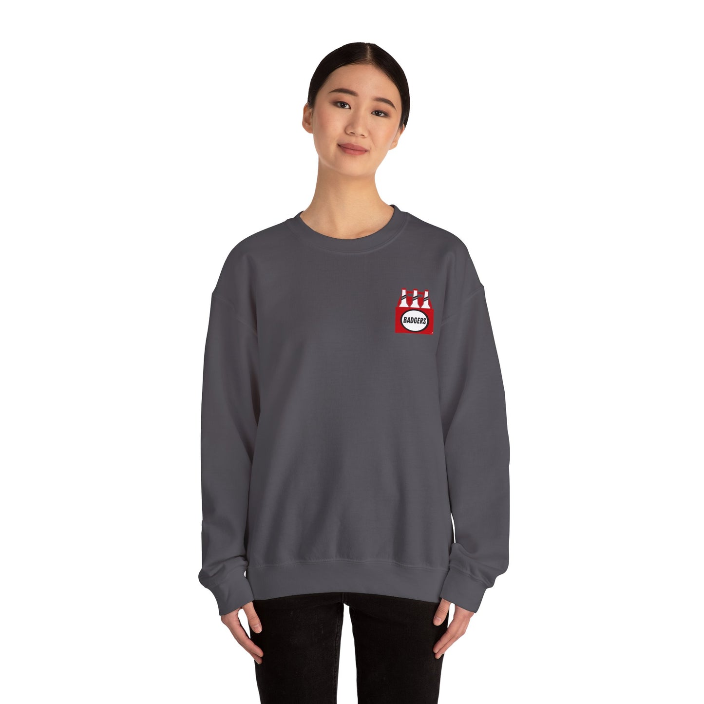 BADGERS beer bottle Crewneck Sweatshirt